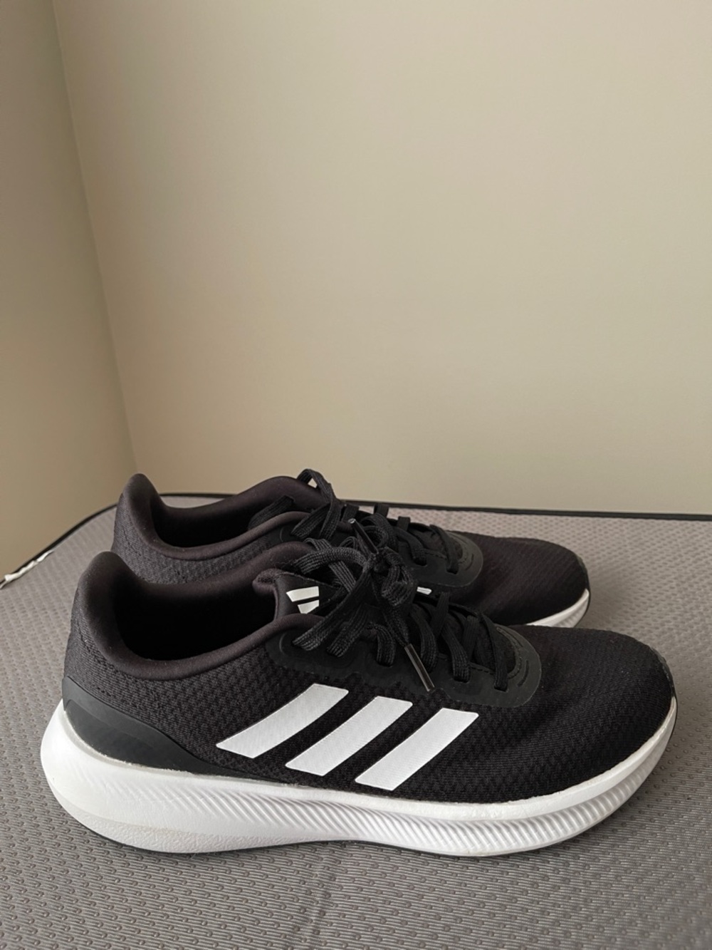 adidas Black Sneakers with White Three-Stripes Cloudfoam